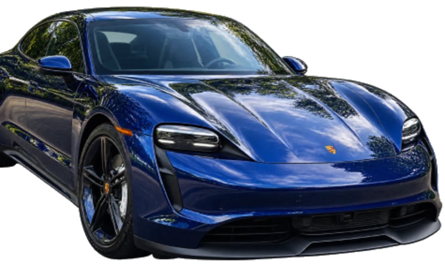 Detailed blue Porsche Taycan